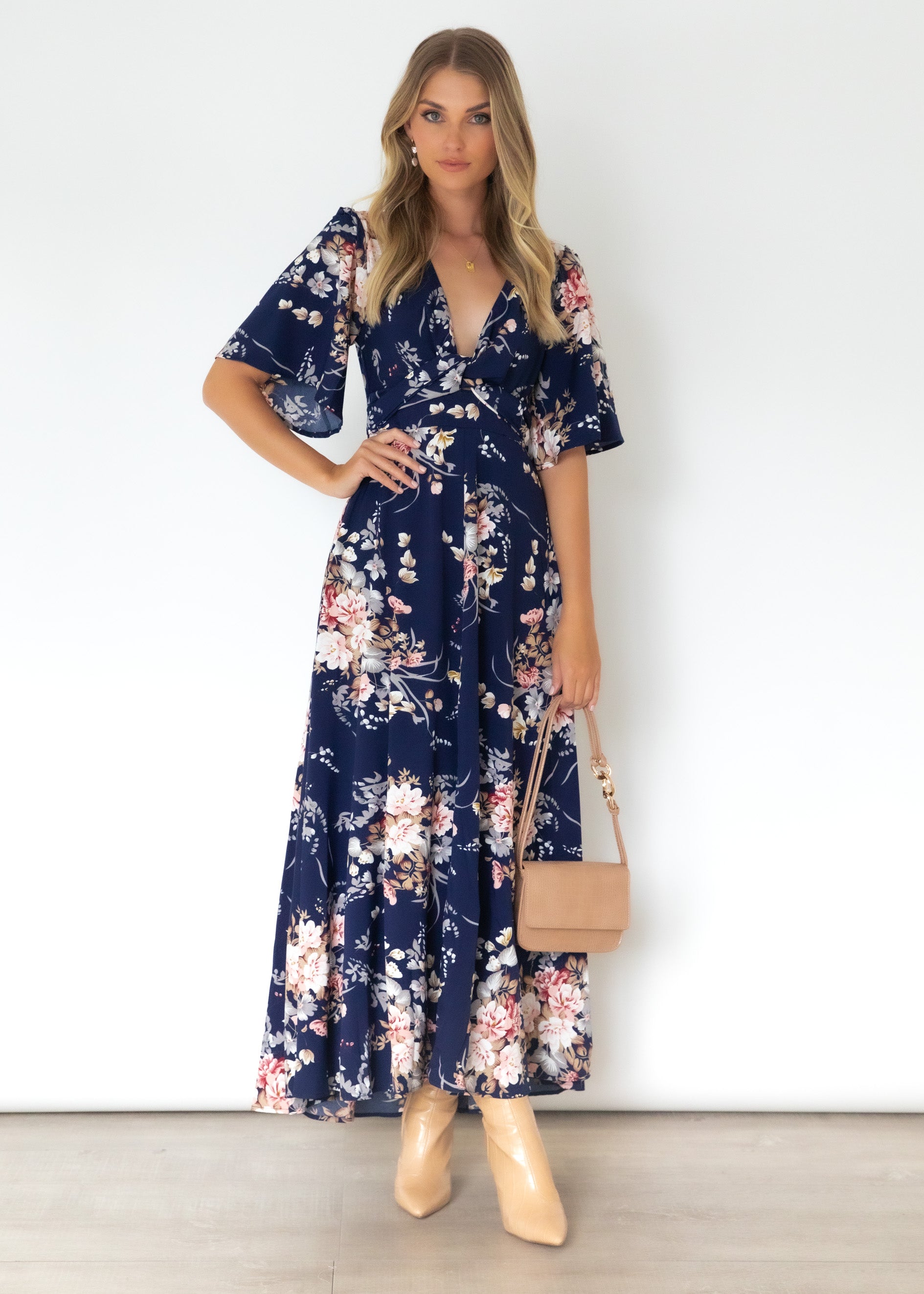 Rhyzel Maxi Dress - Navy Floral